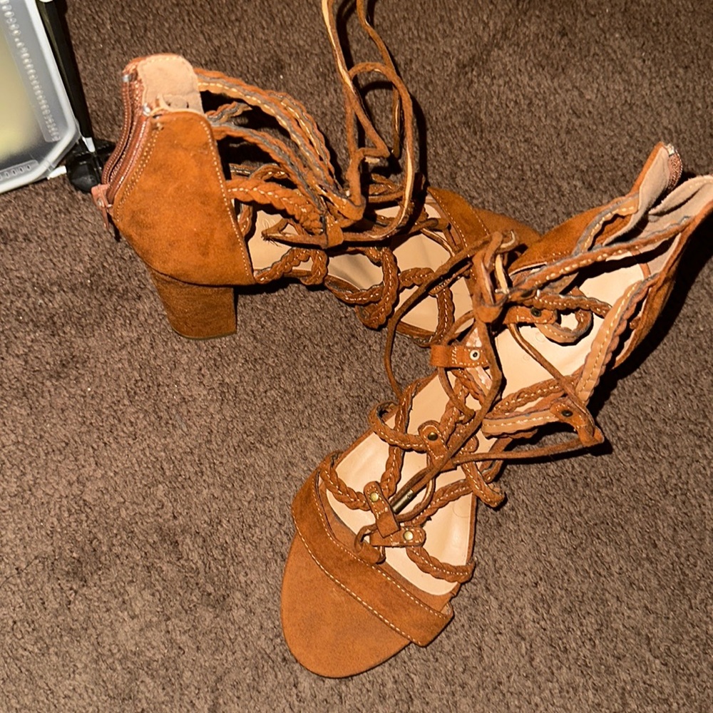 Strappy Brown Sandals by Bamboo. Sz 10, but I normally wear an 11 and these fit.